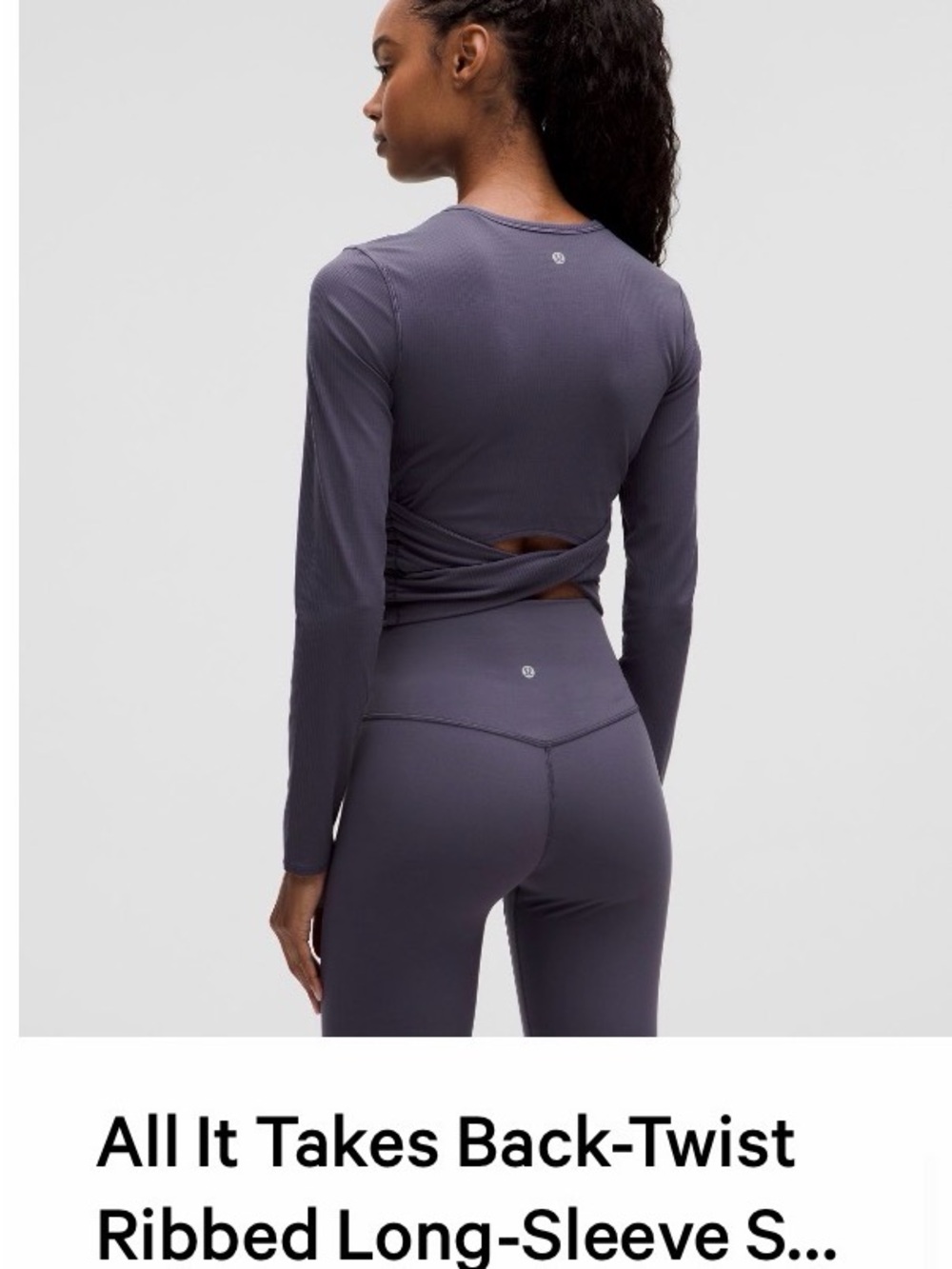 All It Takes Back-Twist Ribbed Long-Sleeve Top - Nightfall